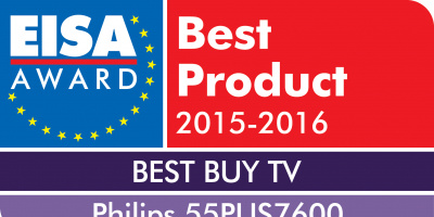 Philips 55PUS7600 признат за най-добър телевизор в Европа за 2015 - 2016 г. от EISA