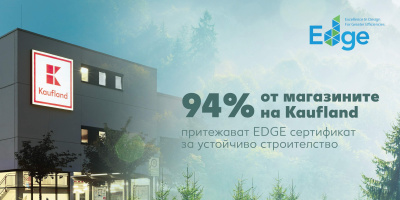 94% от магазините на Kaufland вече притежават EDGE сертификат за устойчиво строителство